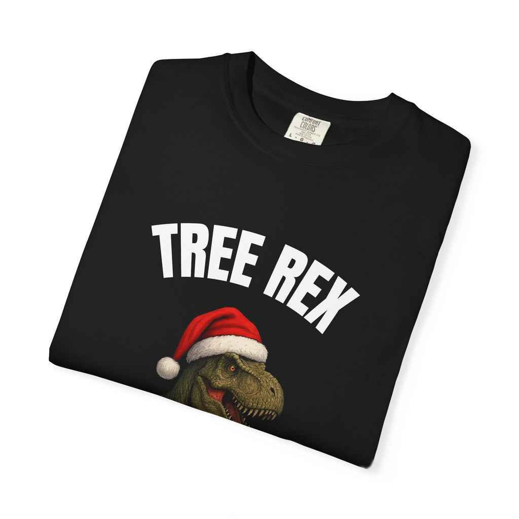 Christmas Dino T-Shirt, Funny T-Rex Shirt, Holiday Humor Tee, Tree Rex Gift, Unisex Festive Apparel