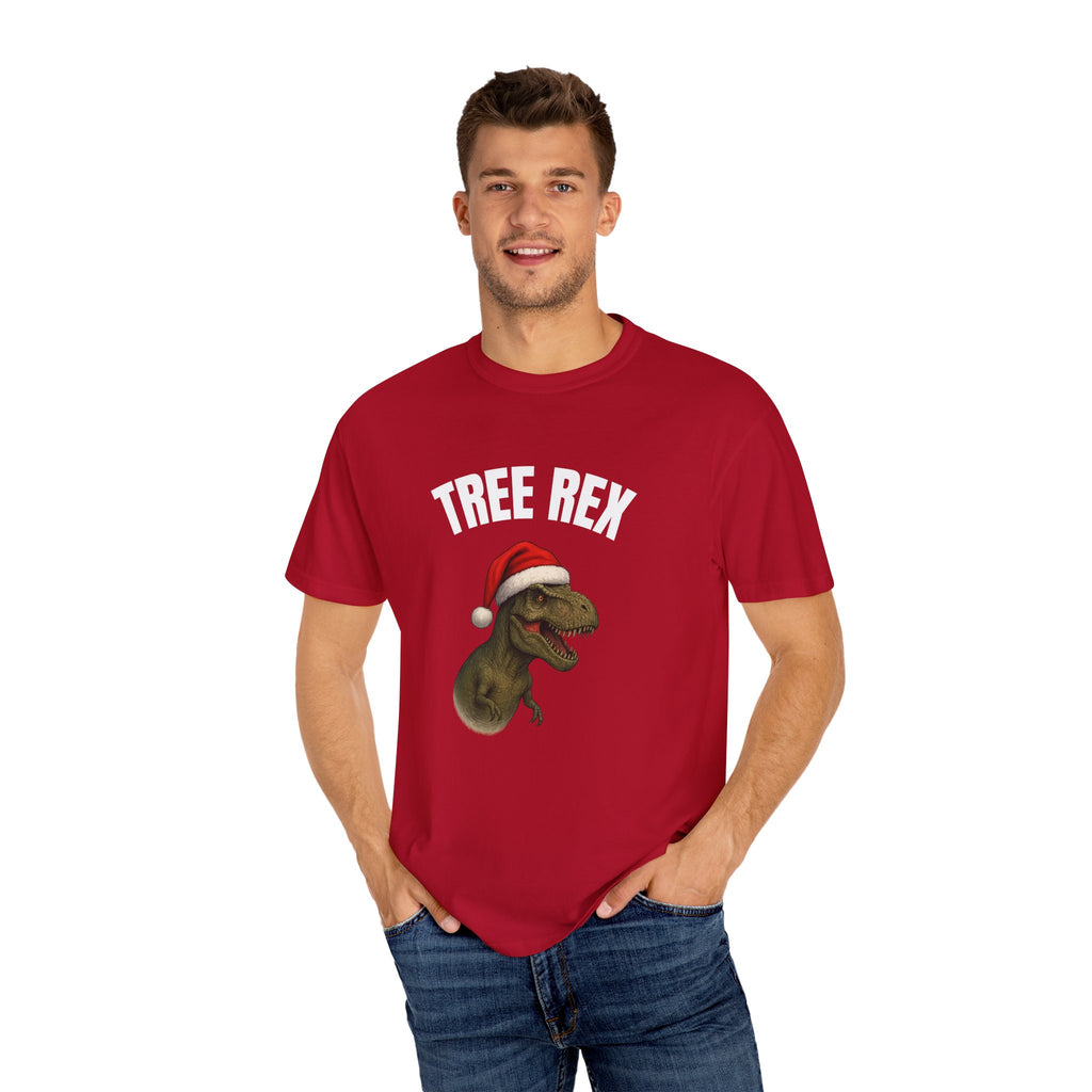 Christmas Dino T-Shirt, Funny T-Rex Shirt, Holiday Humor Tee, Tree Rex Gift, Unisex Festive Apparel
