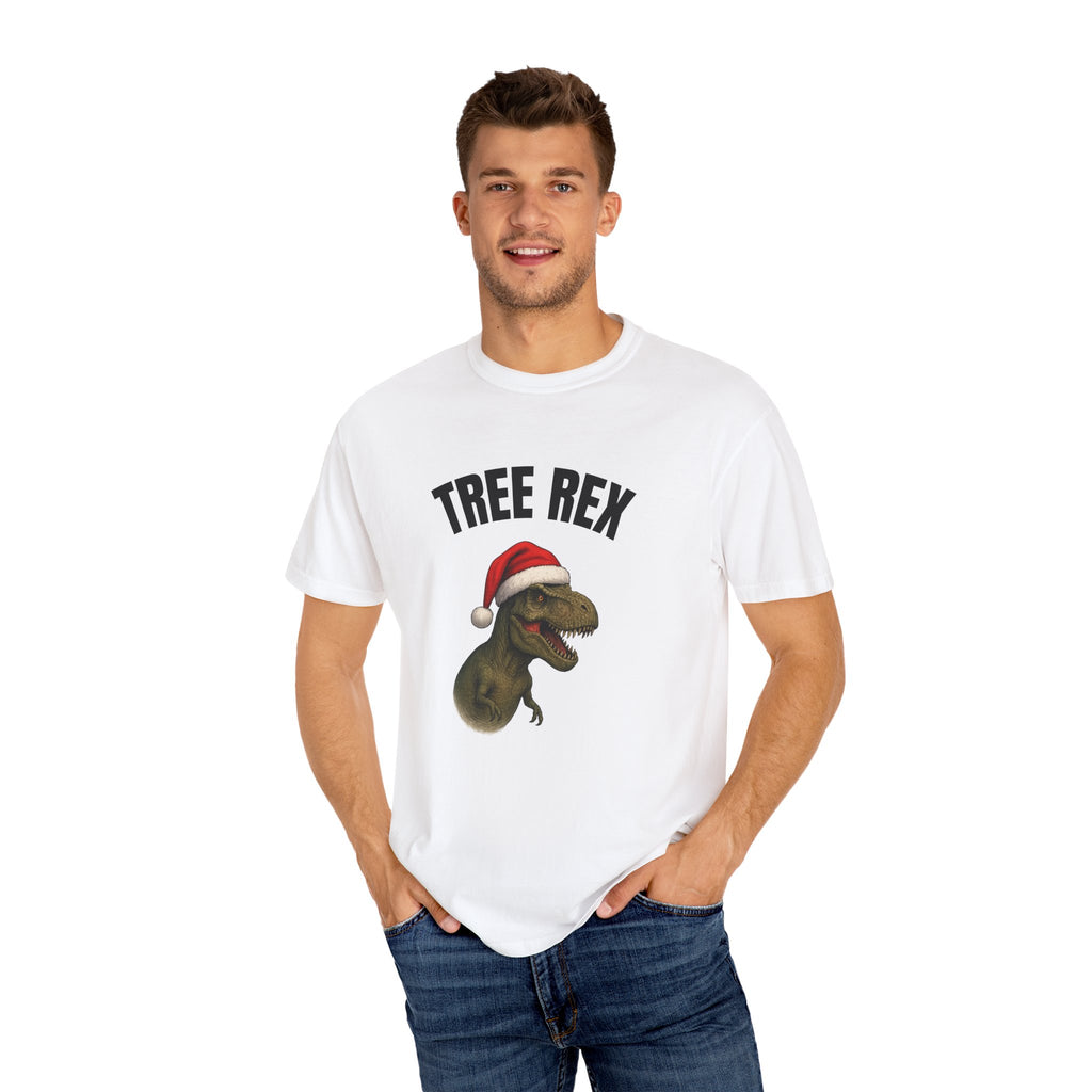 Christmas Dino T-Shirt, Funny T-Rex Shirt, Holiday Humor Tee, Tree Rex Gift, Unisex Festive Apparel