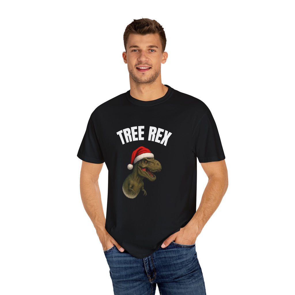 Christmas Dino T-Shirt, Funny T-Rex Shirt, Holiday Humor Tee, Tree Rex Gift, Unisex Festive Apparel